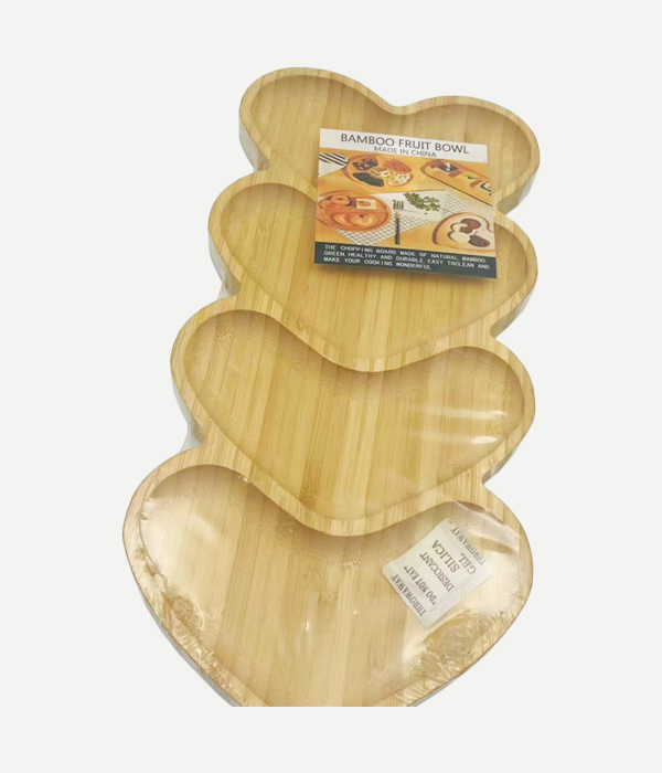 Bamboo Nut Tray Heart-Shaped Multi-Grid