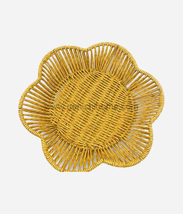 Rattan Basket Six-Petal Flower Natural Color