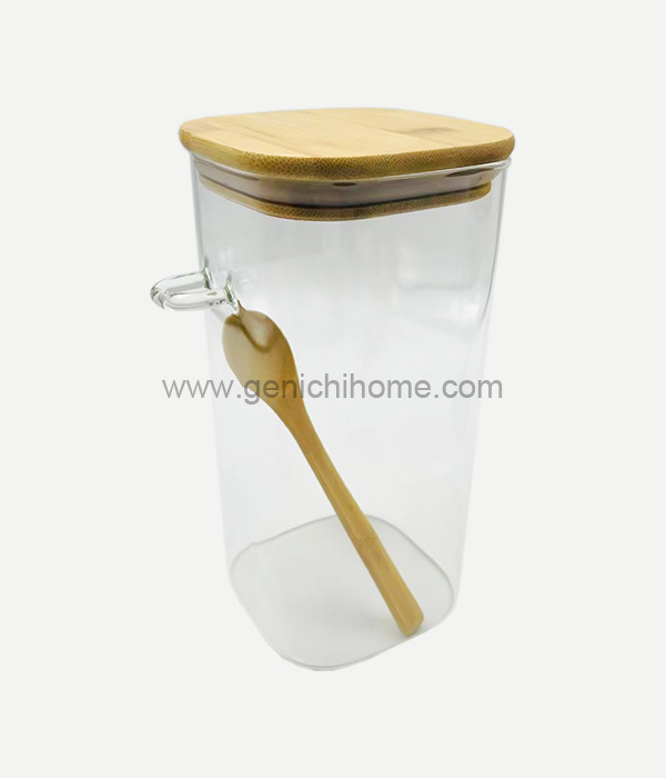 Glass Jar With Square Lid Diameter 10cm