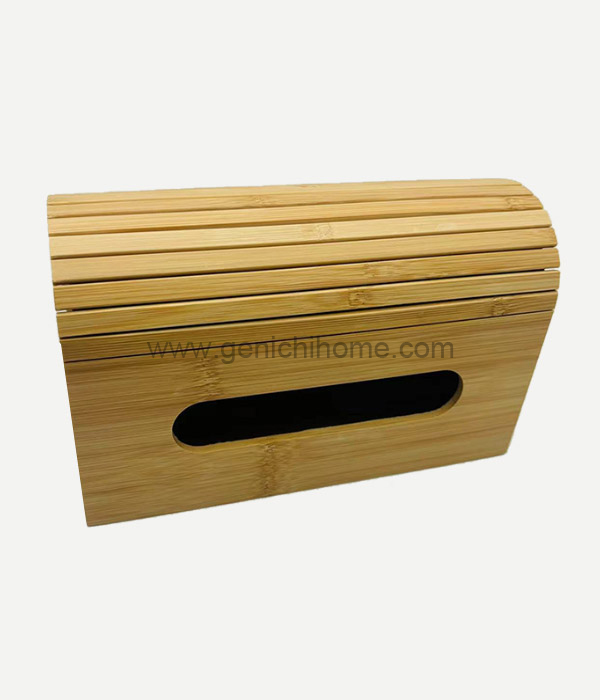 Bamboo roll up Tissue Box