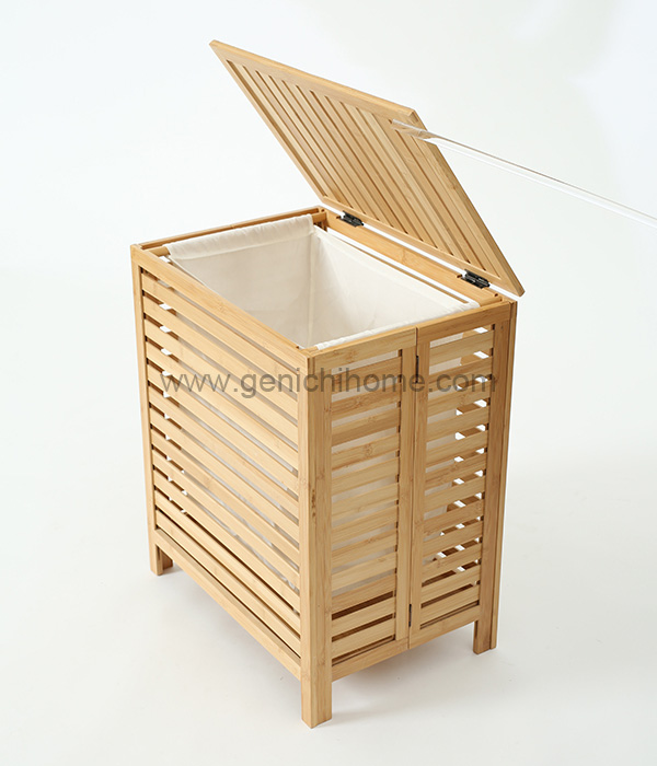 Bamboo dirty clothes basket