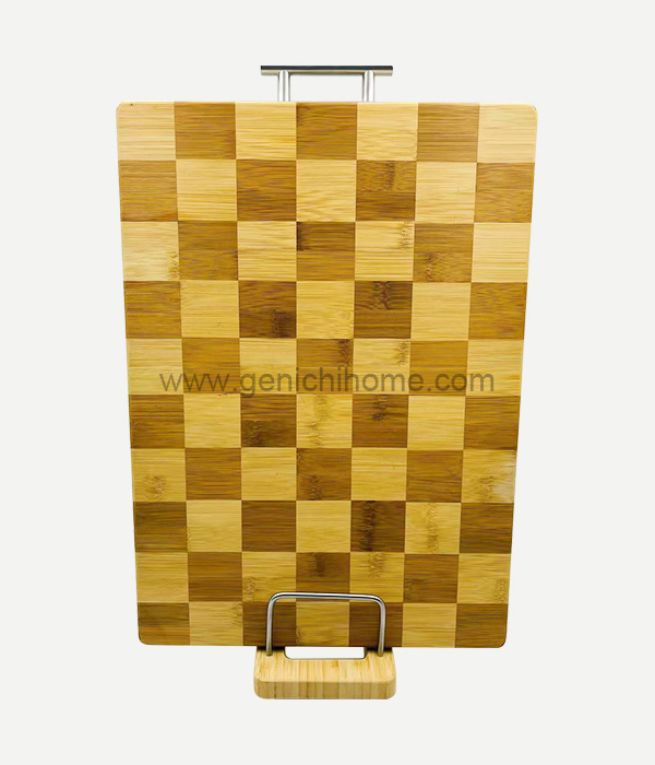 Checkerboard Cutting Board Stainless Steel Handles