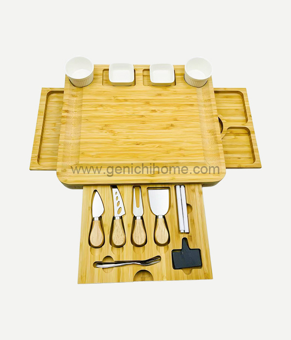 Bamboo cheese board set large size