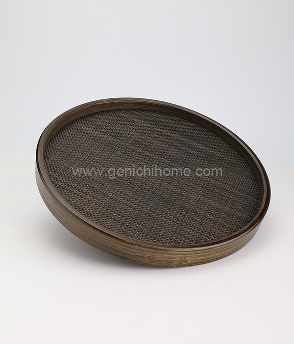 Bamboo tray golden vine walnut rotundity